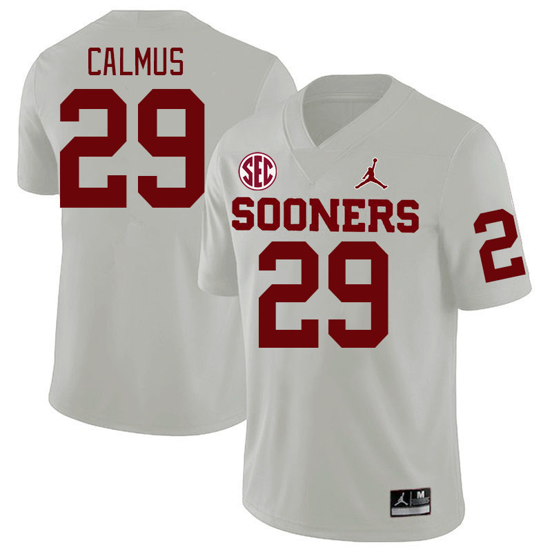 Men #29 Casen Calmus Oklahoma Sooners 2024 SEC Conference College Football Jerseys-White